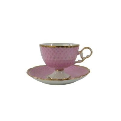 Pink Japanese teacup and saucer