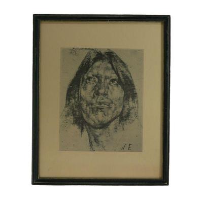 Nicolai Fechin charcoal print