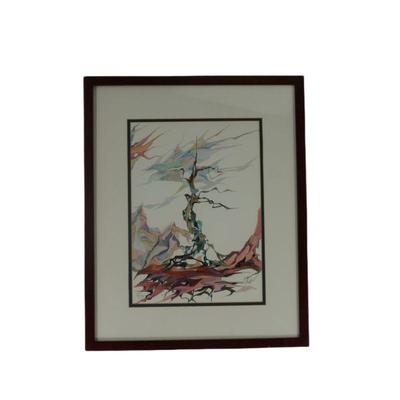 Abstract tree framed artwork