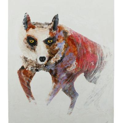 Original oil on canvas signed wolf painting