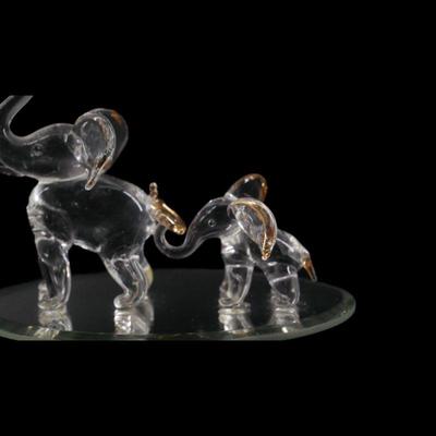 Glass elephant figurine