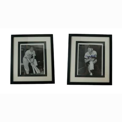 Autographed Joe Dimaggio and Mickey Mantle Framed Photos
