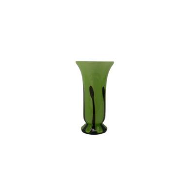 Green and black glass vase
