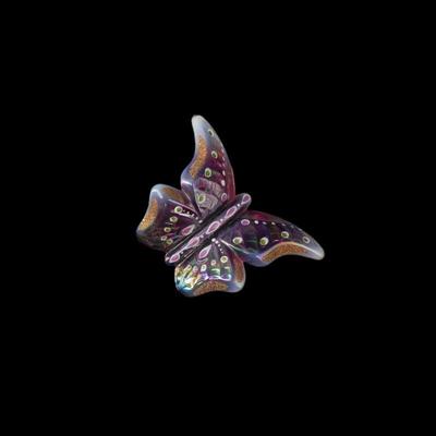 Signed and hand-painted Fenton butterfly