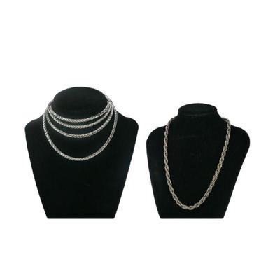 Silver played necklaces