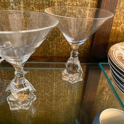 Penguin Crystal Martini Glasses