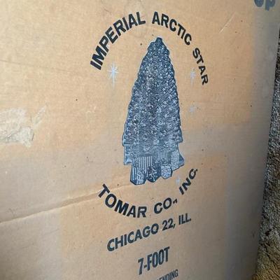 Mid Century Imperial Arctic Star, Aluminum Pom Pom Christmas Tree/Box 7 Foot
