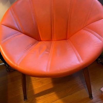 Mid Century Saucer Orange Side Chair ( 2)