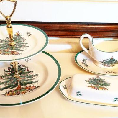 Serving pieces - SPODE  Christmas Tree pattern