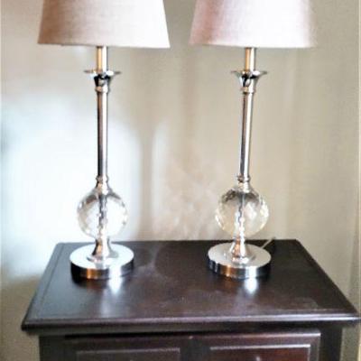 Pair of Lovely lamps, chrome and glass design
