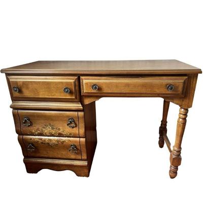 vintage desk w/ hand painted floral detail