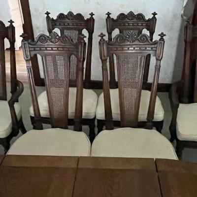 set of six vintage oak dining chairs