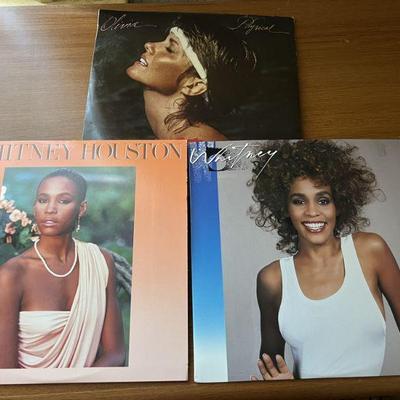 vintage vinyl records Whitney Houston & Olivia Newton John