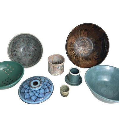 grouping of signed art pottery/ceramic pieces, many marked JRC