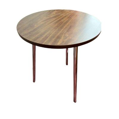 MCM side table with wood grain Formica top