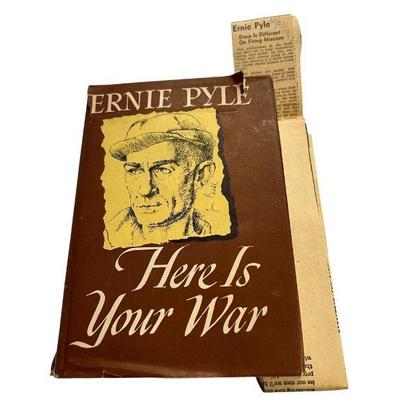 Ernie Pyle "Here is Your War" Forum Books 1st Edition w/ World War II journalism ephemera
