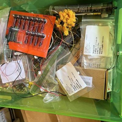 collection of model train lights & wiring