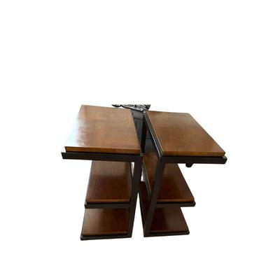 pair of modernist cantilevered end tables