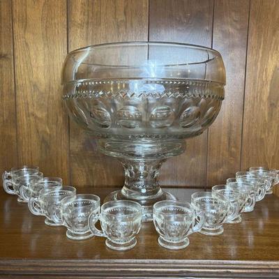 MCM vintage HUGE punch bowl set with twelve cups