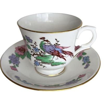 Staffordshire fine English bone china "Cathay" pattern teacup & saucer