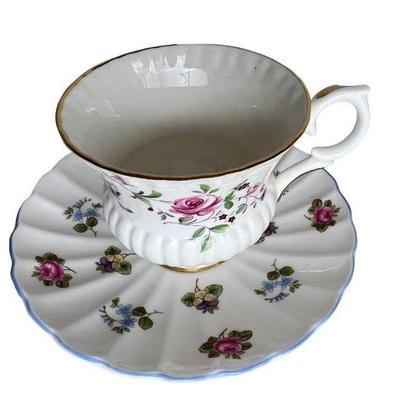 fine English bone china teacup & saucer, combo of Shelley & Crown