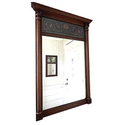 hall mirror with gilt-stenciled frame