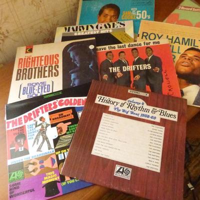 vintage vinyl LP records, classic R&B, soul: Marvin Gaye, the Righteous Brothers, Sam Cooke & more