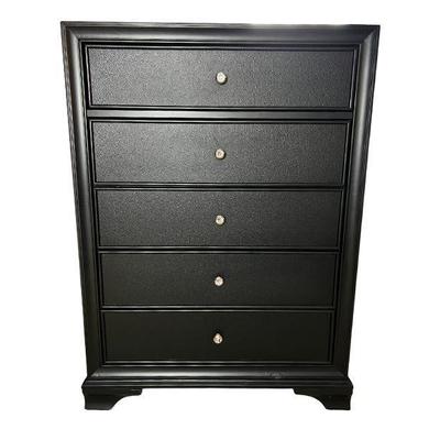 Lane Furniture black highboy dresser with crystal pulls