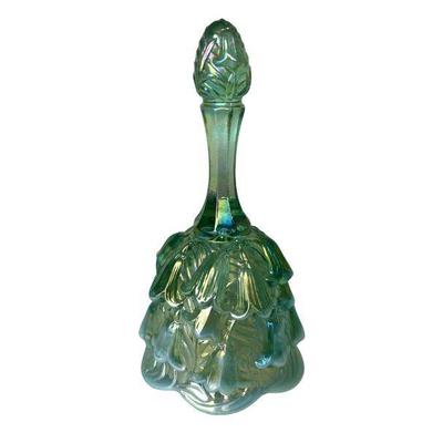 Fenton carnival glass green opalescent lily of the valley bell