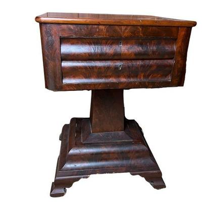 antique 19th c. American Empire style flame mahogany side table