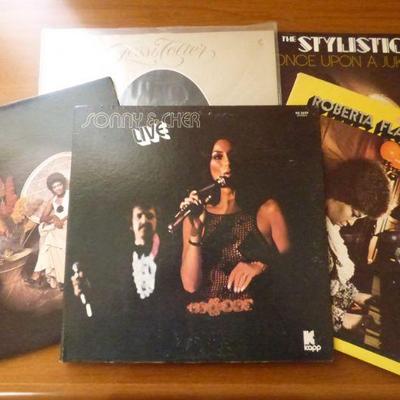 vintage vinyl LP records, Sonny & Cher, Roberta Flack....and more