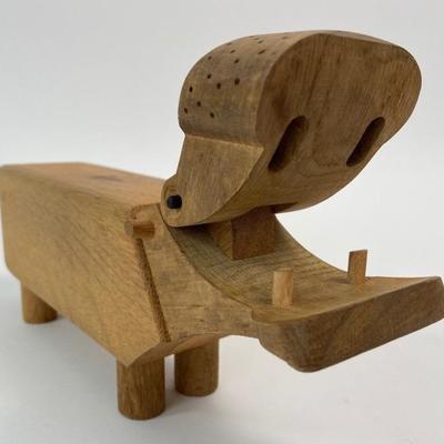 Vintage Danish 1950s Kay Bojesen Hippo Wooden Oak Desk Pencil Holder Figurine
