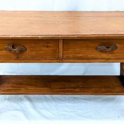 Vintage Two-Sided Pine Console / Coffee Table
