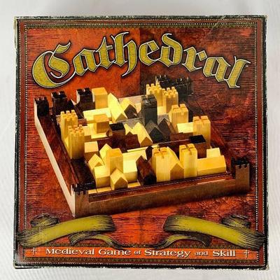 Vintage CATHEDRAL Original Box Gorgeous Wooden Pieces - Medieval Game of Strategy and Skill!
