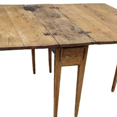 Rustic Danish-Style Wood Gateleg Table - 5Ft When Extended, 1Ft Folded
