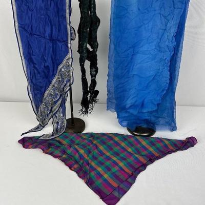 3 Vintage Scarves - 1 Handkerchief
