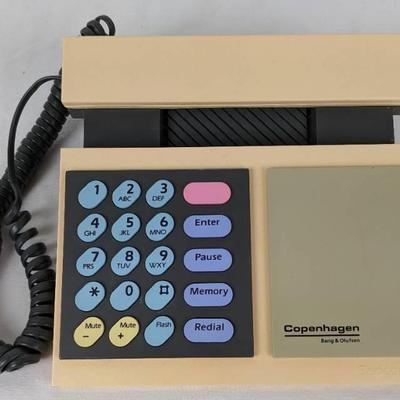 Cream 1986 Bang and Olufsen Beocom Eurotel 2200 Telephone - Danish Modern Design with Colorful Buttons
