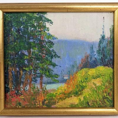 2 Antique Original Mary Alice (M.A.) Higgy Framed Oil Landscapes - One Signed
