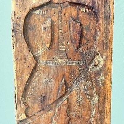 Antique Hand-Carved Wooden Two-Sided Springerle Speculaas Cookie Mold - Folk Art
