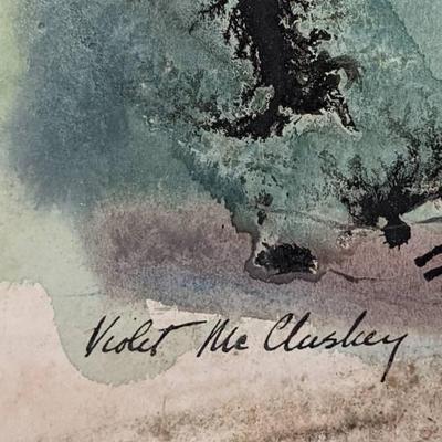 Three Antique Original Watercolors of Florals / Australian Pine, One Signed Violet McCluskey
