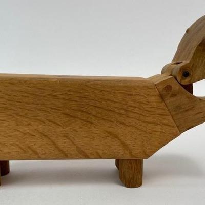 Vintage Danish 1950s Kay Bojesen Hippo Wooden Oak Desk Pencil Holder Figurine
