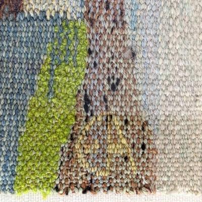 Evelyn Ackerman Signed Hand-Woven Textile Art in Acrylic/ Lucite Frame
