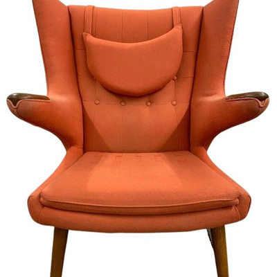 Original Vintage Hans Wegner Papa Bear Chair AP19 & Ottoman AP29
