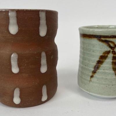 Two Hand Made Pottery Vessels with Unique Glazing
