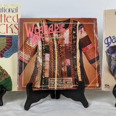 Three Instructional Books - Clothing, Fibers, Knitting, Weaving
