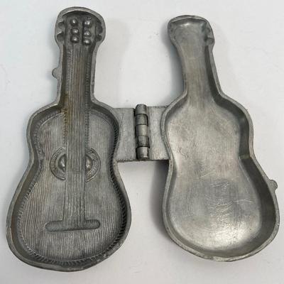Antique Pewter Ice Cream Mold Guitar No 540 by S&Co
