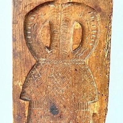 Antique Hand-Carved Wooden Two-Sided Springerle Speculaas Cookie Mold - Folk Art
