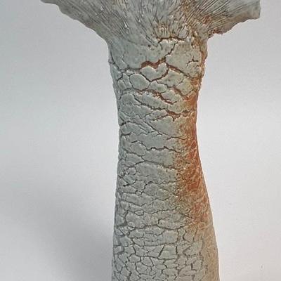 Vintage Signed Glazed Studio Pottery Wall Pocket Mermaid Tail- "MM"
