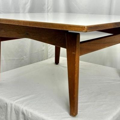 1960's Jens Risom Design Walnut & White Laminate Coffee Table 21
