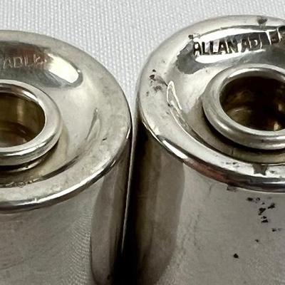 Vintage Allan Adler Sterling Silver Salt and Pepper Shakers- Cylindrical
